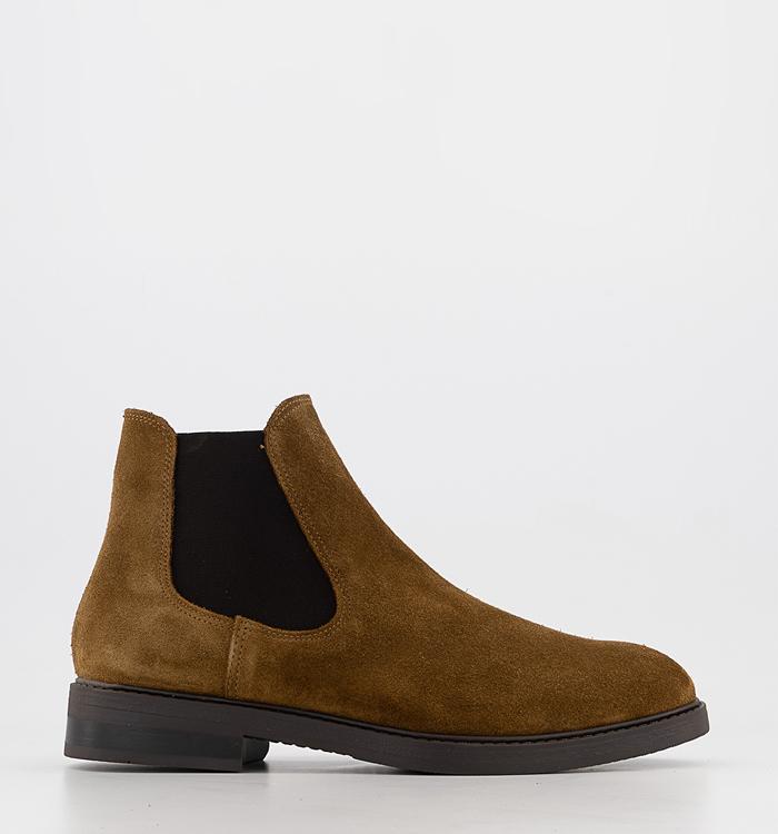 Selected Homme Blake Chelsea Boots Tobacco Brown