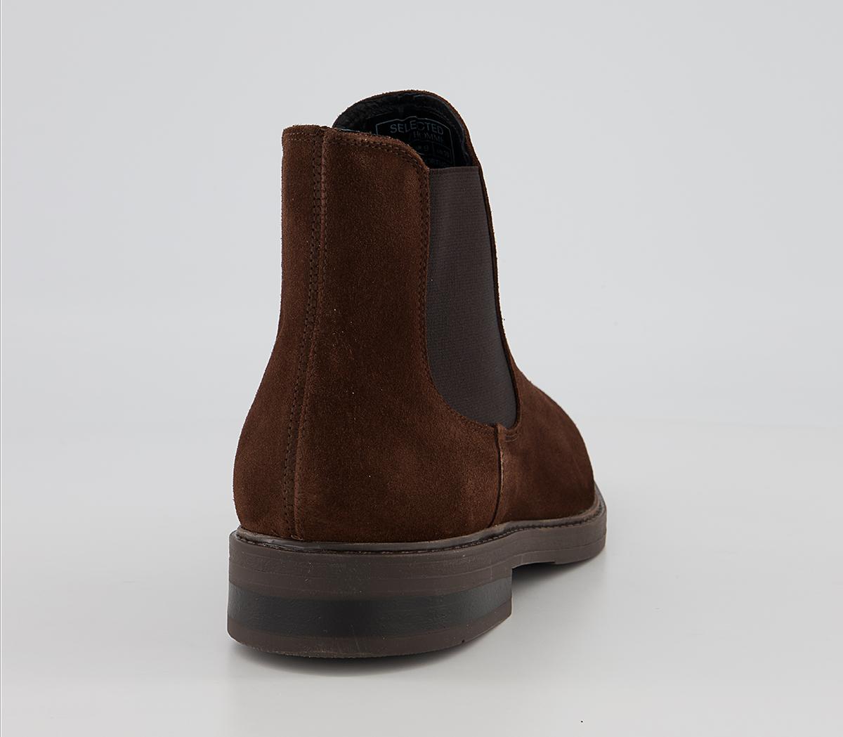 Selected Homme Blake Chelsea Boots Selected Homme Blake Chelsea Boots Chocolate Brown Suede
