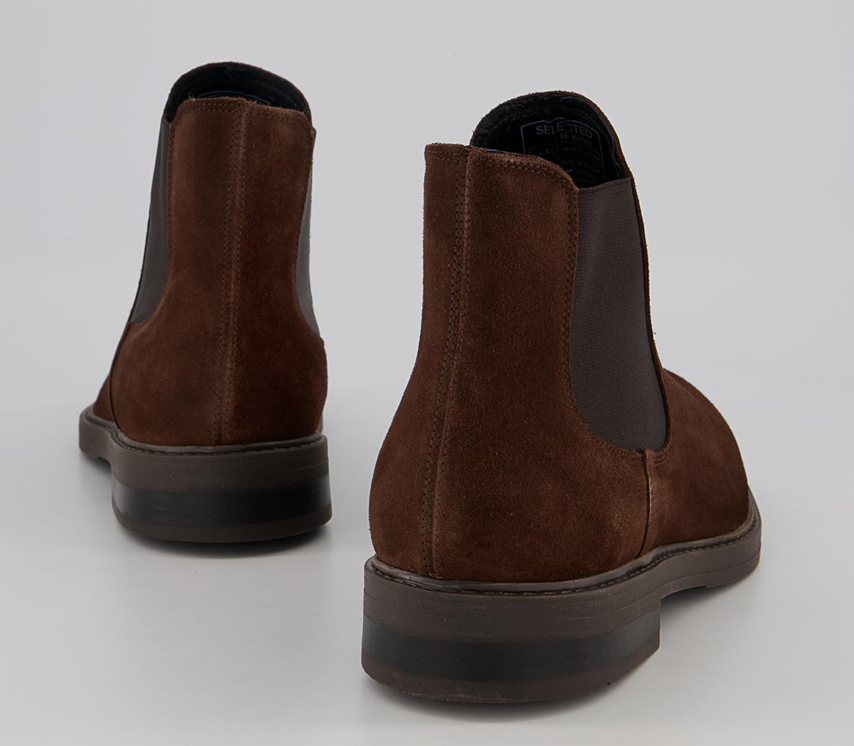 Selected Homme Blake Chelsea Boots Selected Homme Blake Chelsea Boots Chocolate Brown Suede
