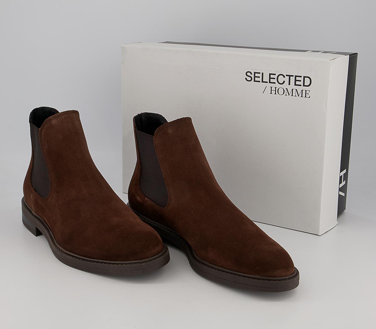 Selected Homme Blake Chelsea Boots Selected Homme Blake Chelsea Boots Chocolate Brown Suede