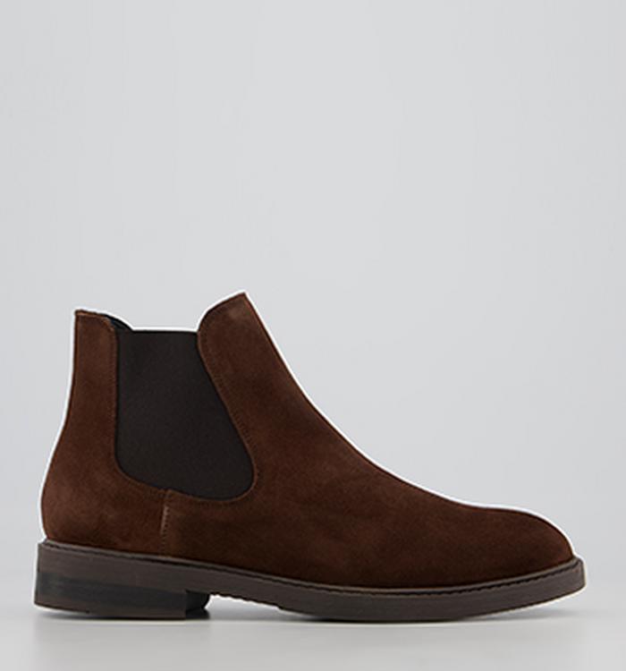 Selected Homme Blake Chelsea Boots Chocolate Brown Suede