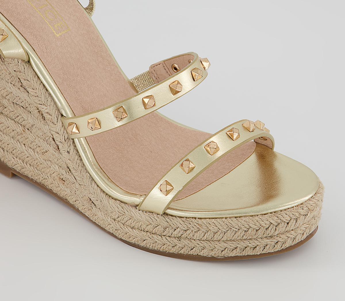 OFFICEHeaven Studded Espadrille WedgesGold