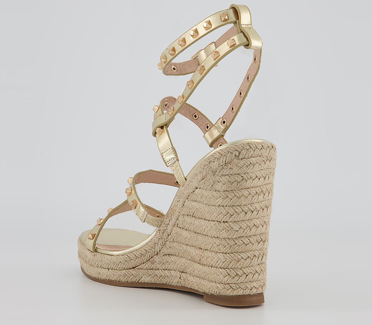 OFFICEHeaven Studded Espadrille WedgesGold