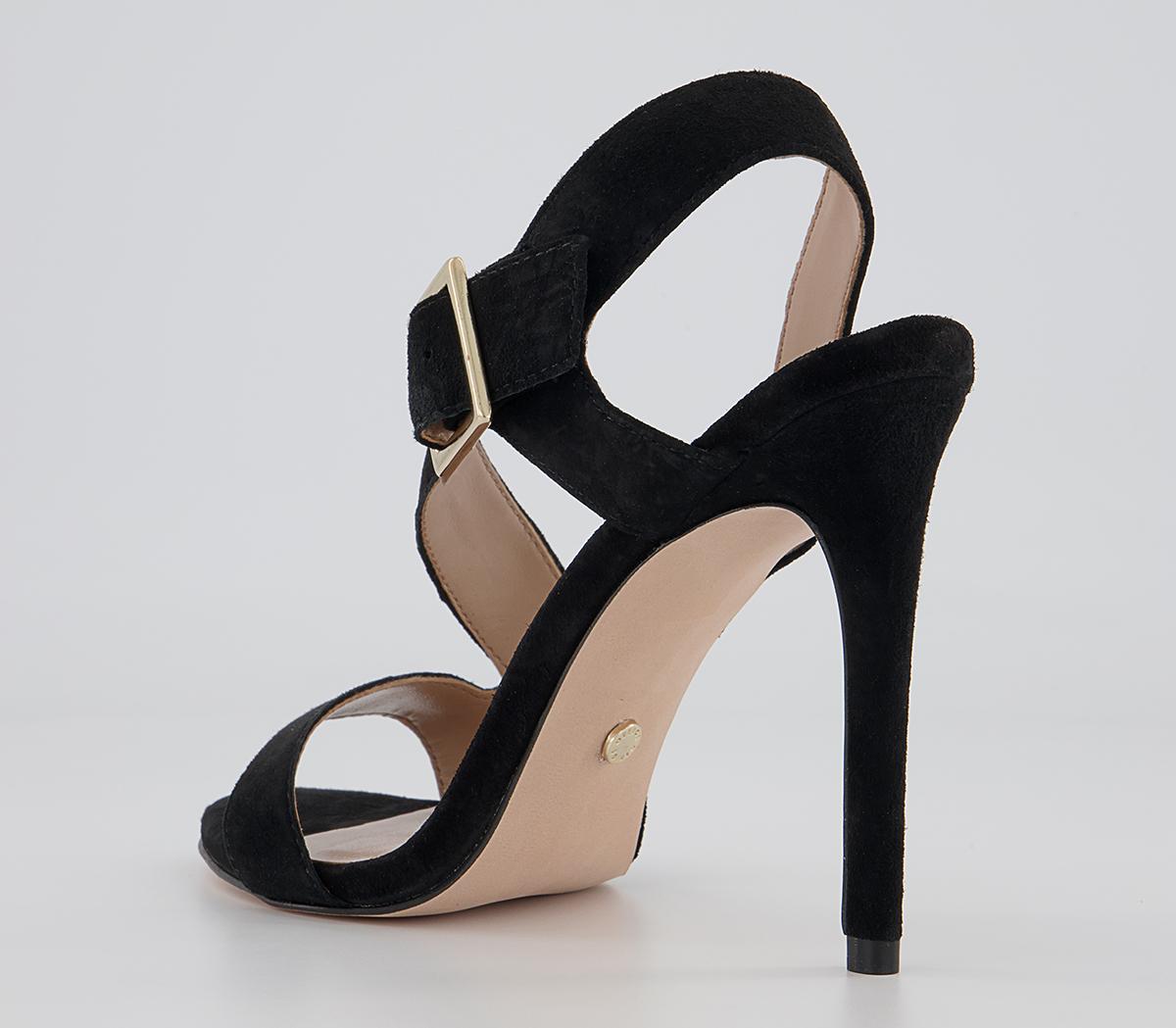 Office Heat Asymmetric Sandals Office Heat Asymmetric Sandals Black Suede