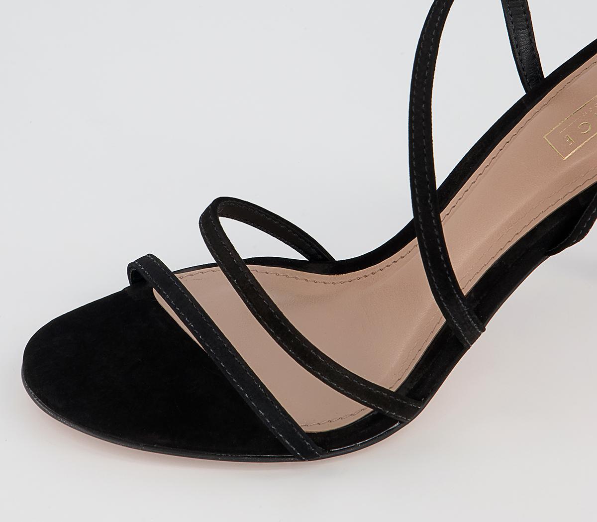 OFFICE Minus Strippy Sandals Black Nubuck - Heels