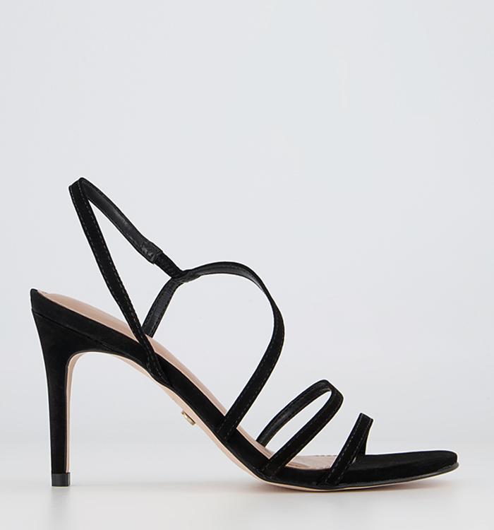 black strappy sandals for women