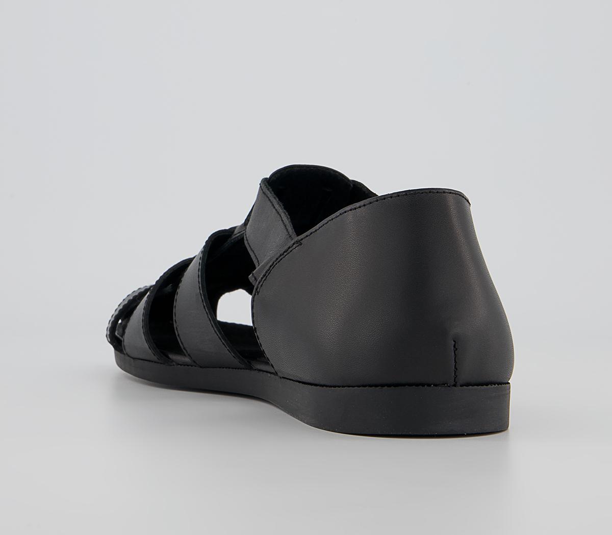 Office Strider Fisherman Moulded Sole Sandals Office Strider Fisherman Moulded Sole Sandals Black Leather