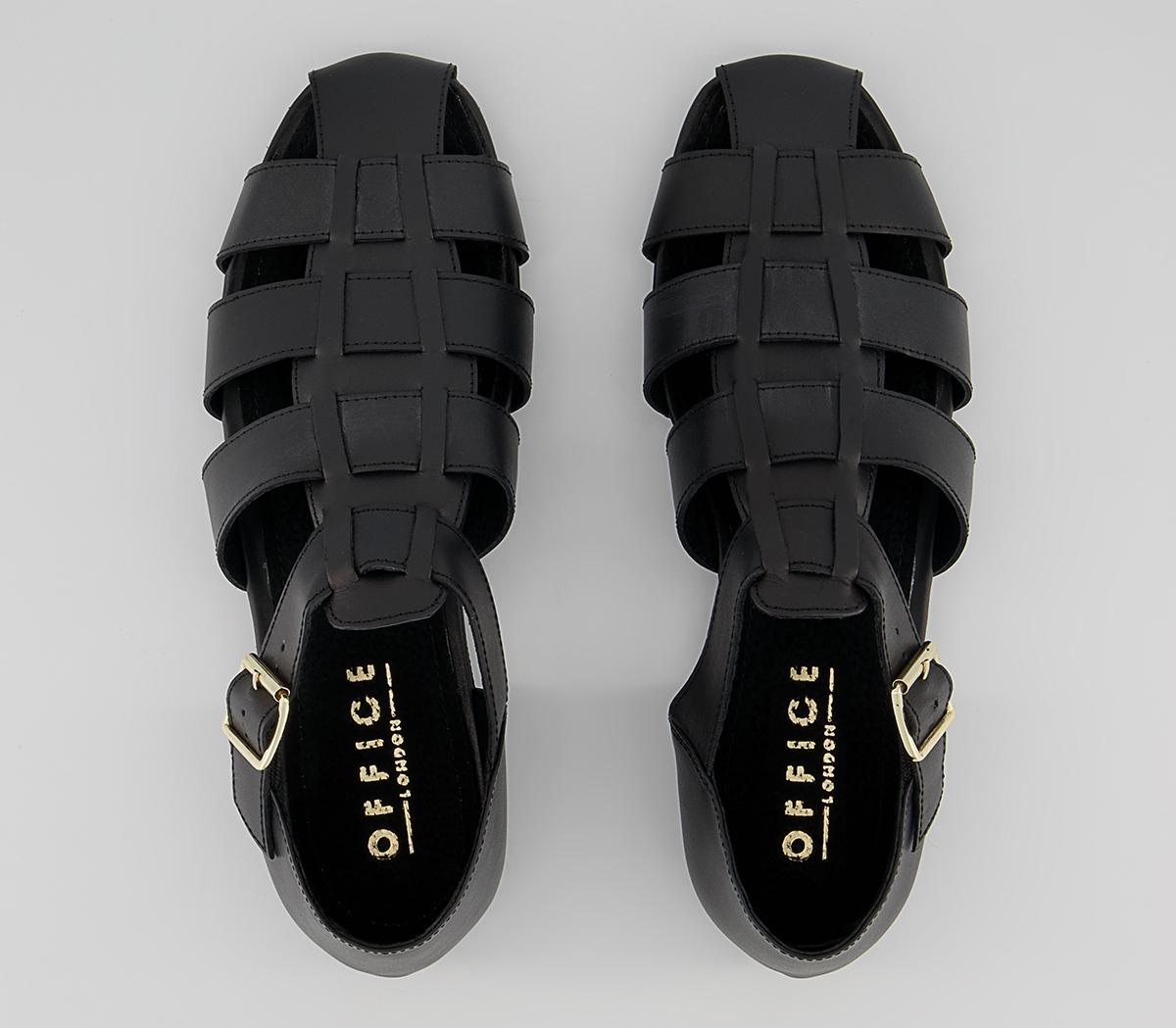 Office Strider Fisherman Moulded Sole Sandals Office Strider Fisherman Moulded Sole Sandals Black Leather