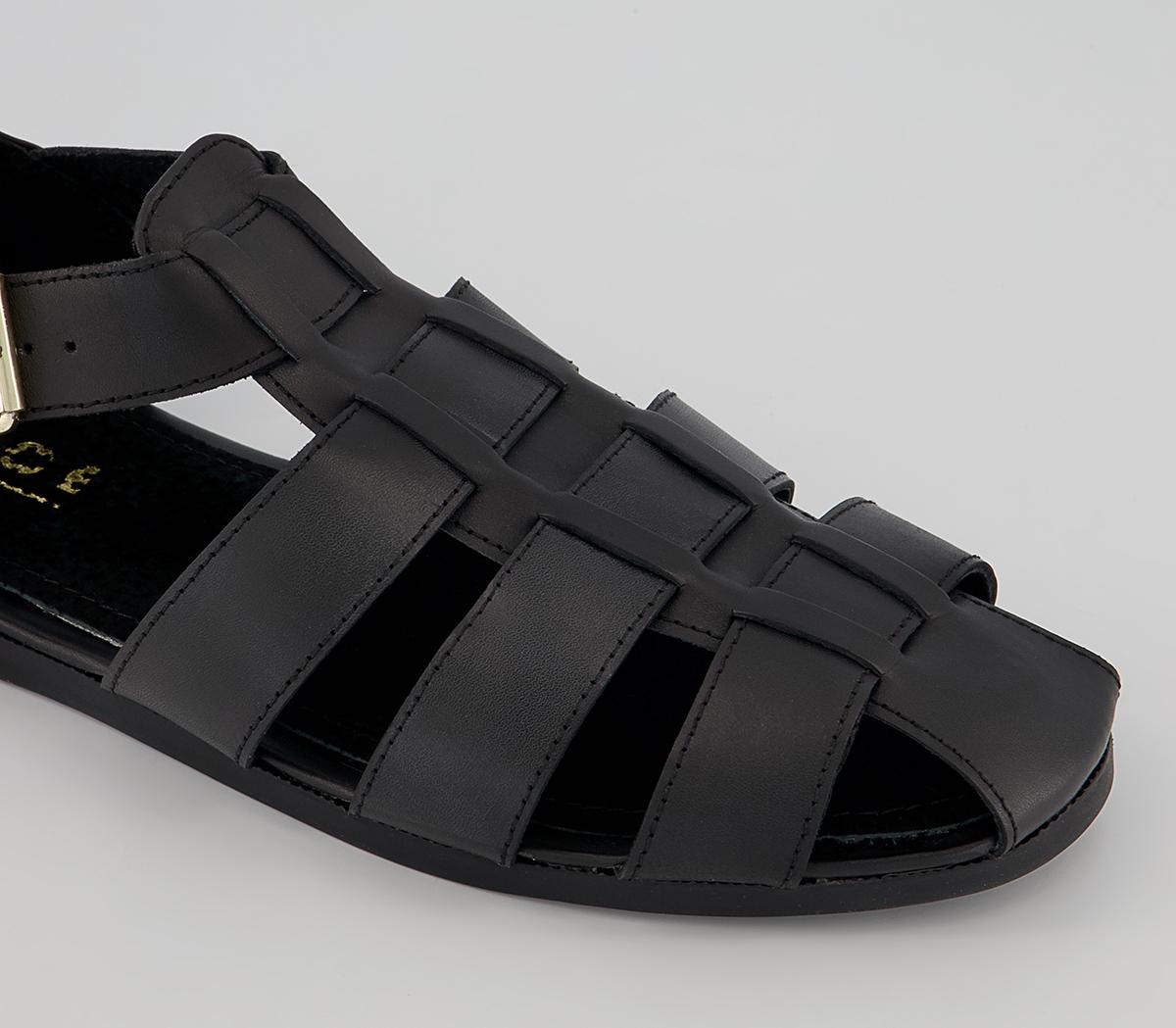 Office Strider Fisherman Moulded Sole Sandals Office Strider Fisherman Moulded Sole Sandals Black Leather