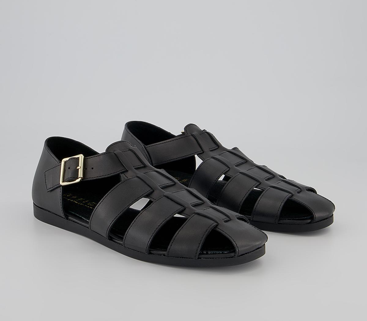 Office Strider Fisherman Moulded Sole Sandals Office Strider Fisherman Moulded Sole Sandals Black Leather