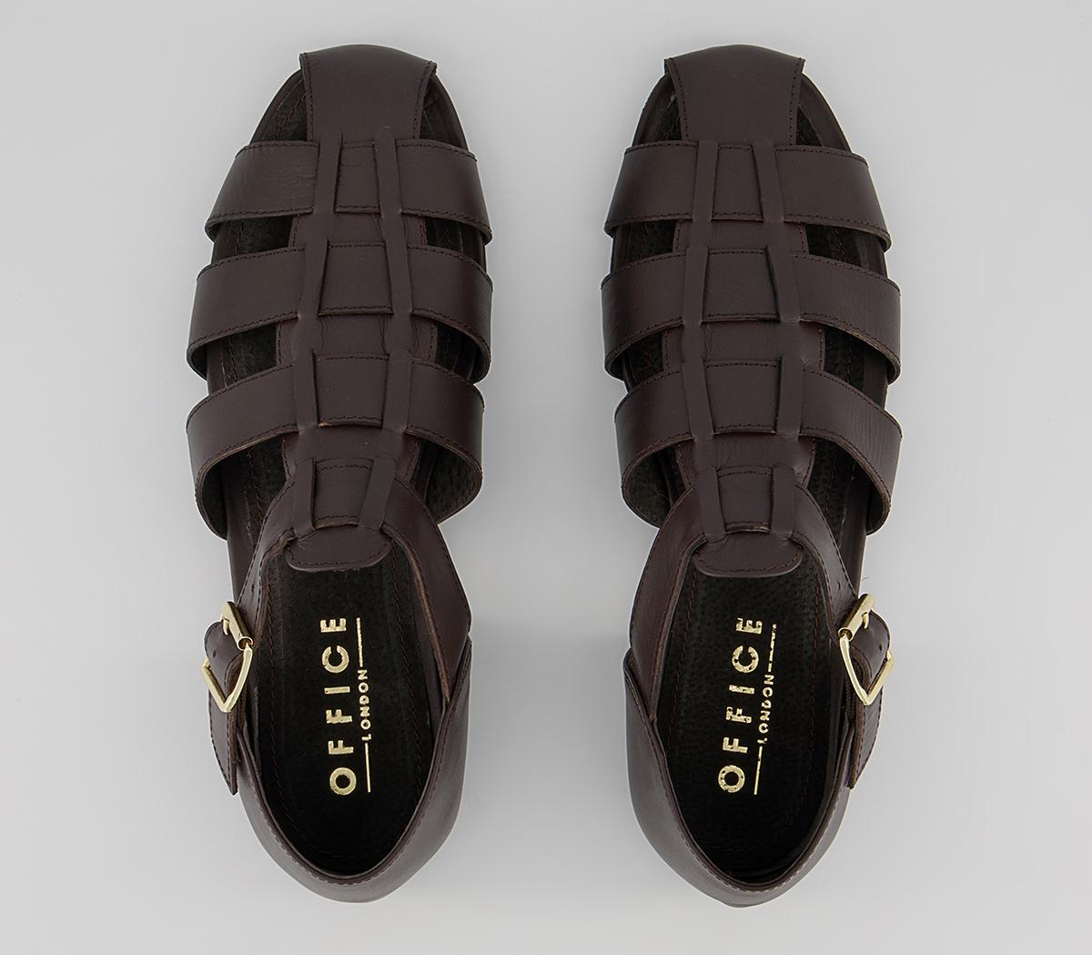 Office Strider Fisherman Moulded Sole Sandals Office Strider Fisherman Moulded Sole Sandals Brown Leather