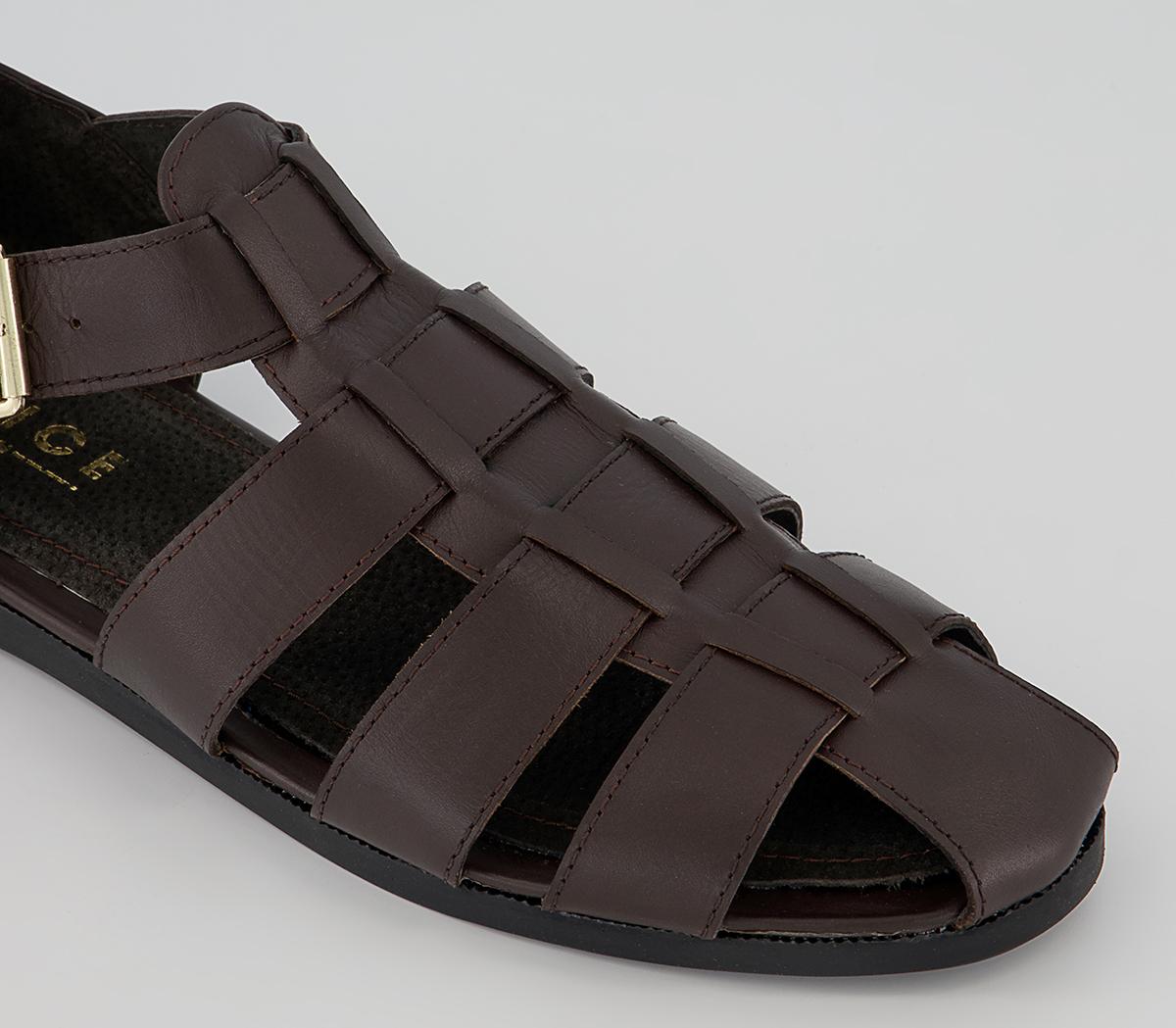 Office Strider Fisherman Moulded Sole Sandals Office Strider Fisherman Moulded Sole Sandals Brown Leather