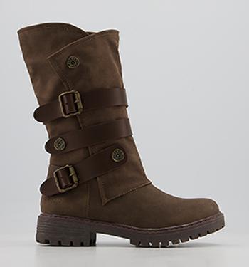 biker boots women brown