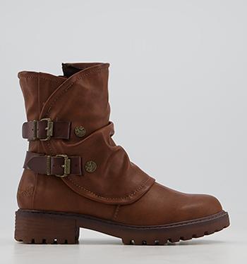 biker boots women brown