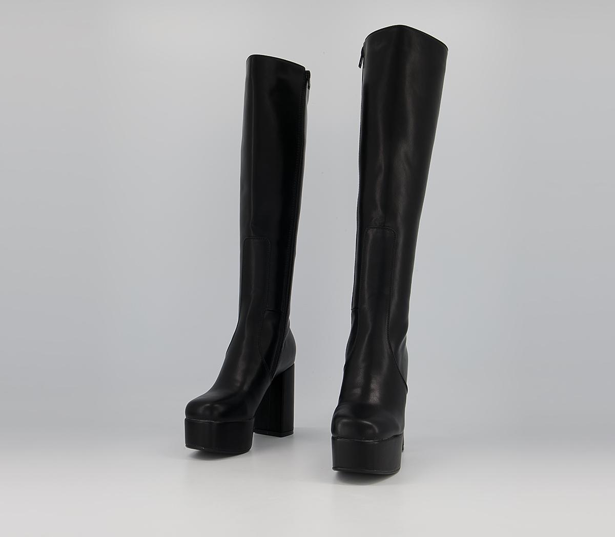 Lamoda Lamoda Knee High Platform Boots Lamoda Lamoda Knee High Platform Boots Black