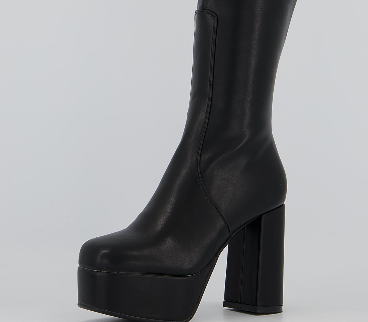 Lamoda Lamoda Knee High Platform Boots Lamoda Lamoda Knee High Platform Boots Black