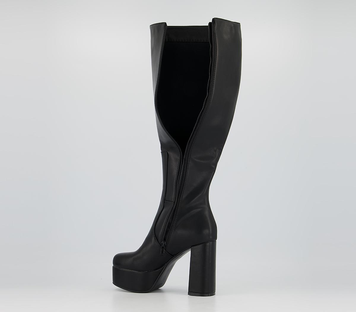 Lamoda Lamoda Knee High Platform Boots Lamoda Lamoda Knee High Platform Boots Black