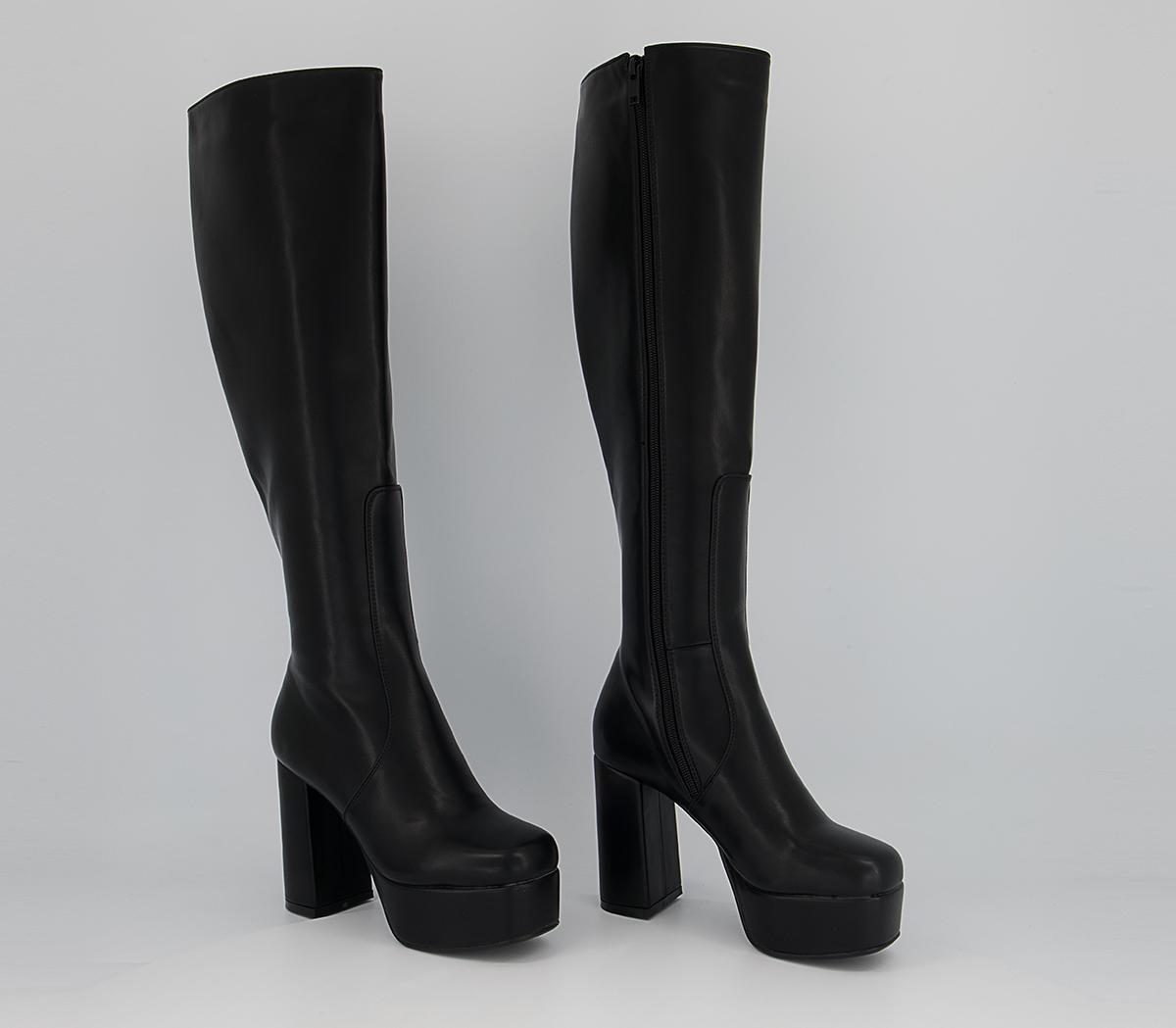 Lamoda Lamoda Knee High Platform Boots Lamoda Lamoda Knee High Platform Boots Black