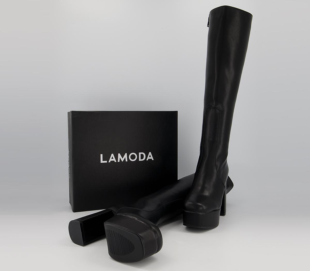 Lamoda Lamoda Knee High Platform Boots Lamoda Lamoda Knee High Platform Boots Black