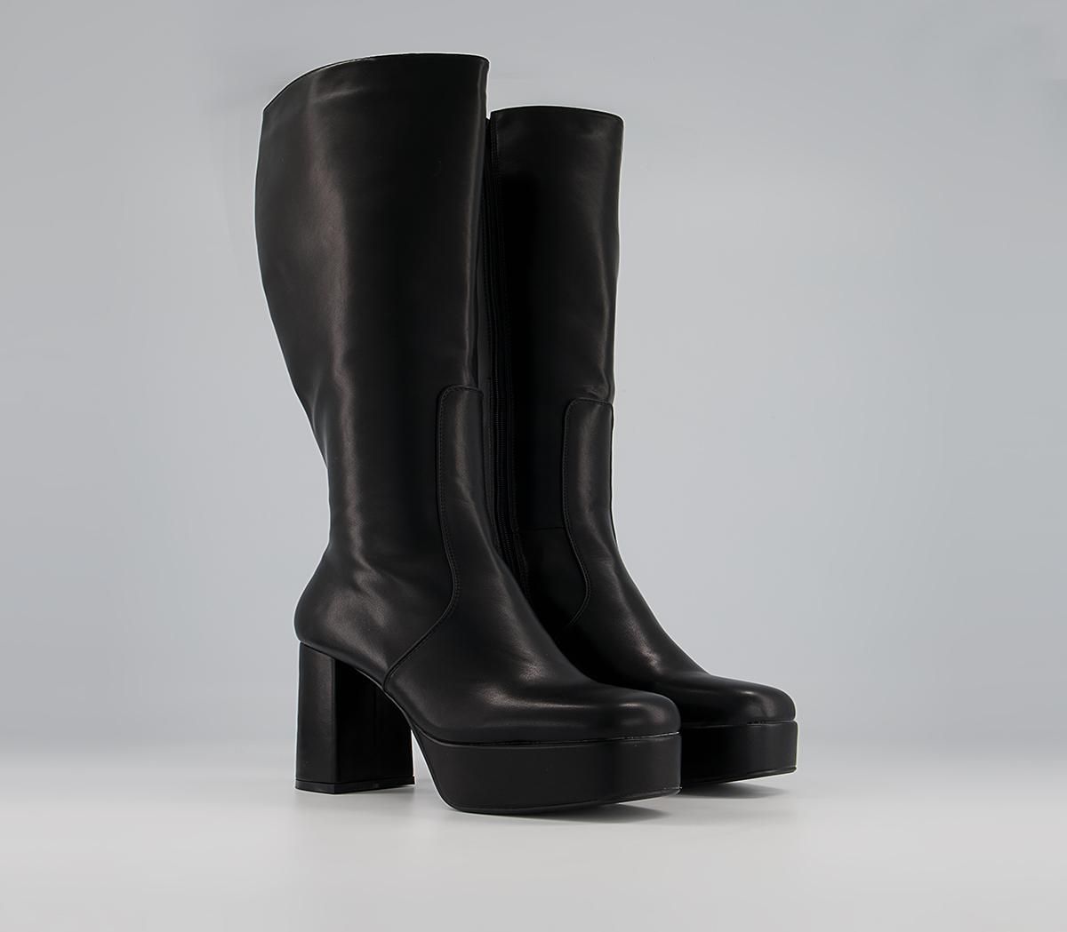Lamoda Lamoda Knee High Platform Boots Lamoda Lamoda Knee High Platform Boots Black