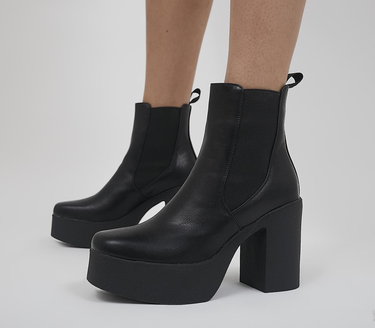 lamoda black chunky platform chelsea boots