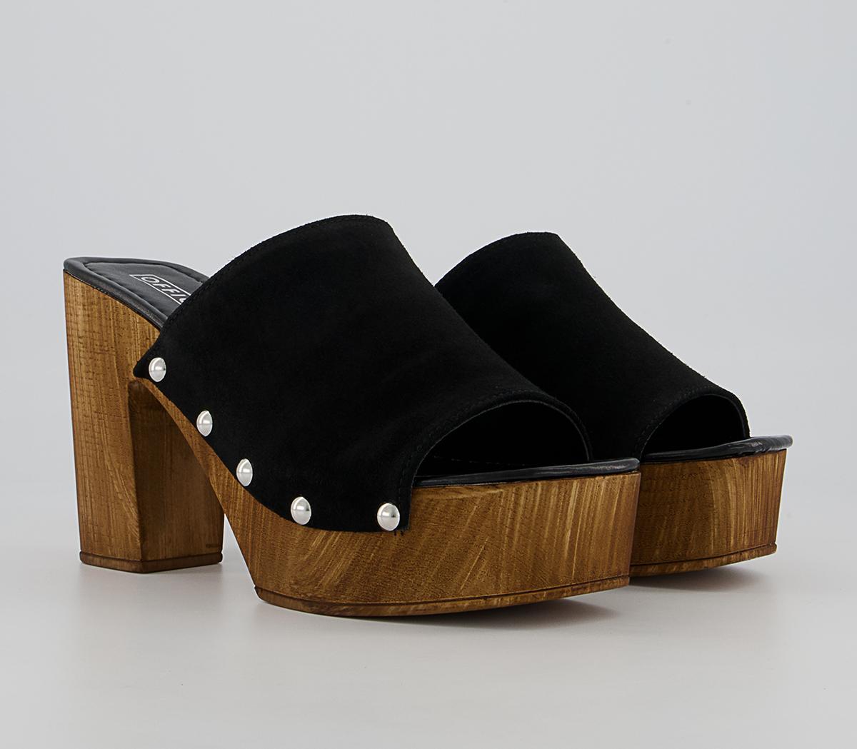 OFFICEHector High Mule ClogsBlack Suede