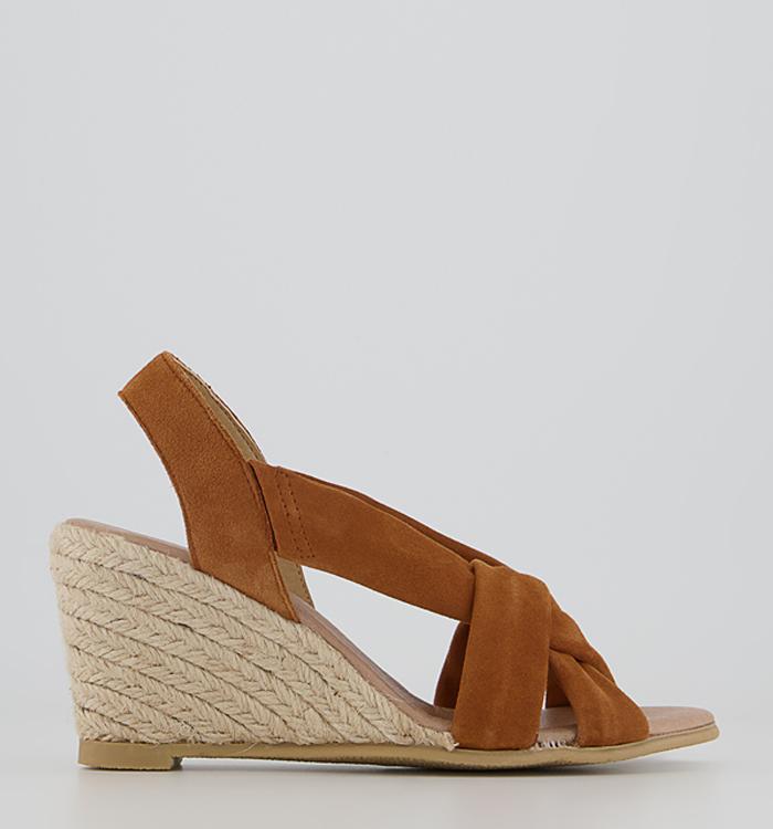 Office Melly Strap Detail Espadrilles Tan Suede