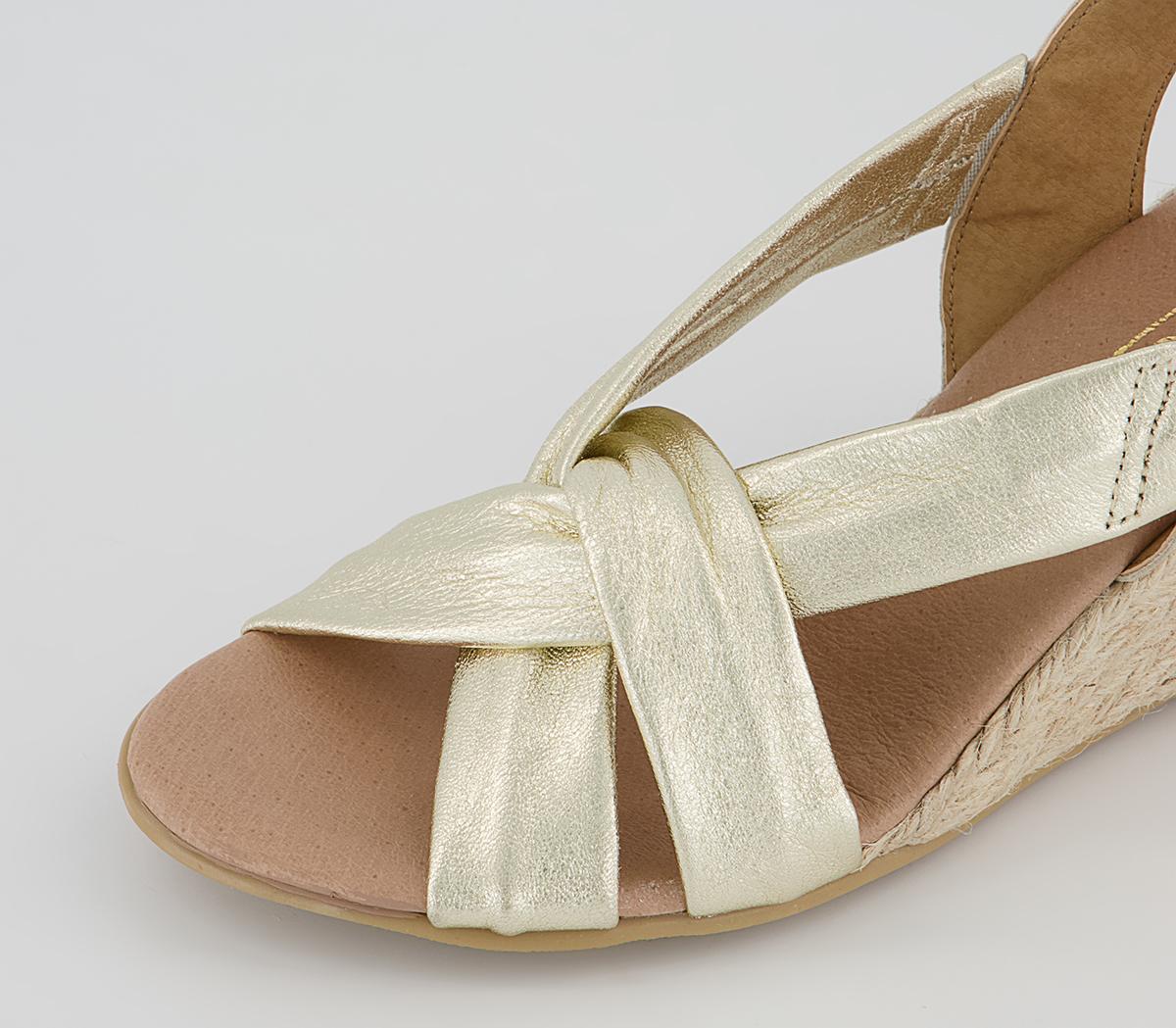 Office Melly Strap Detail Espadrilles Office Melly Strap Detail Espadrilles Gold Leather