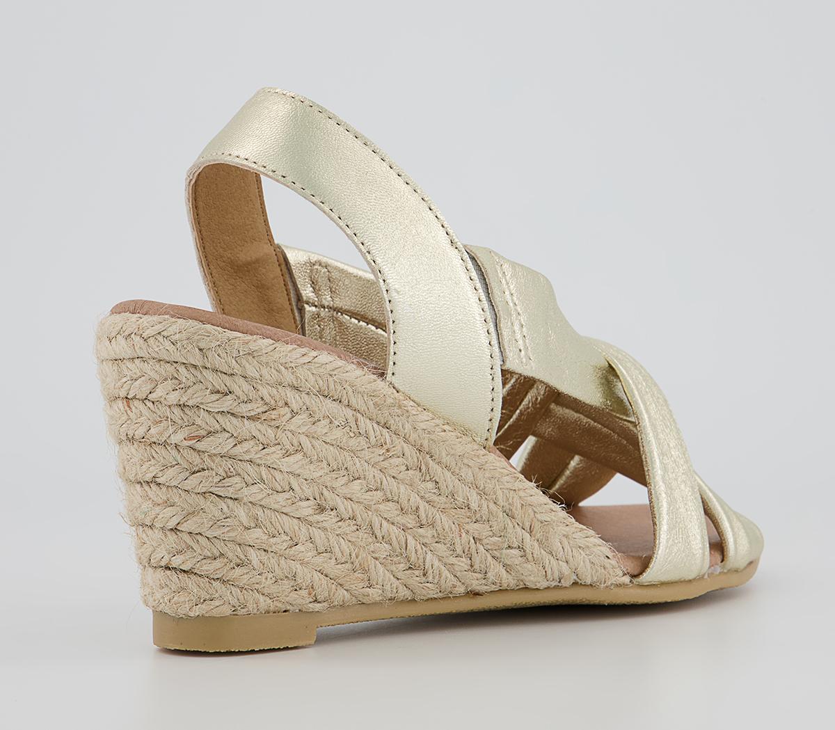 Office Melly Strap Detail Espadrilles Office Melly Strap Detail Espadrilles Gold Leather