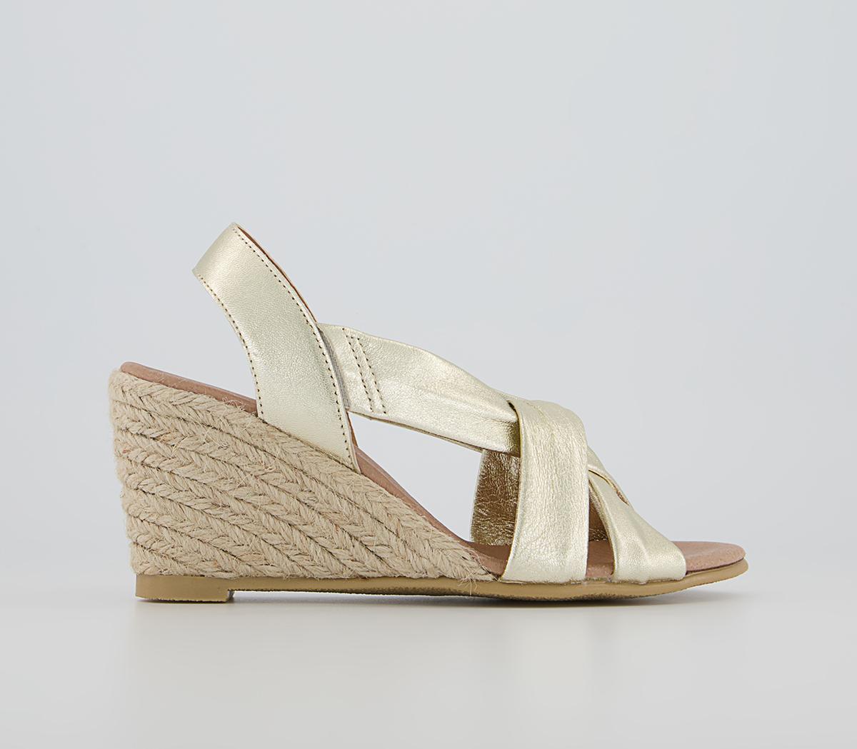 Office Melly Strap Detail Espadrilles Office Melly Strap Detail Espadrilles Gold Leather