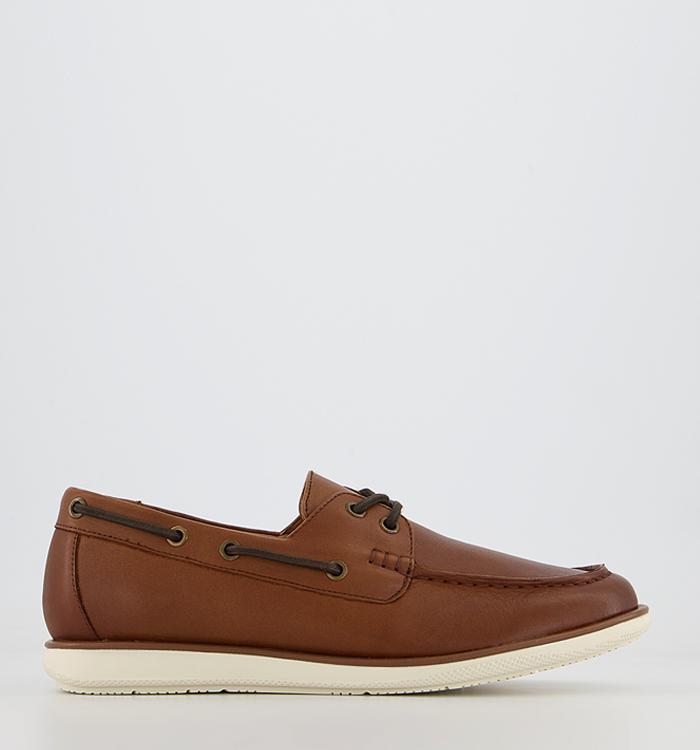 Office Carlow Premium Boat Shoes Tan Leather