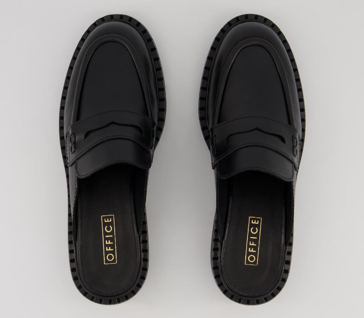 Office Favourite Loafer Mules Office Favourite Loafer Mules Black Leather