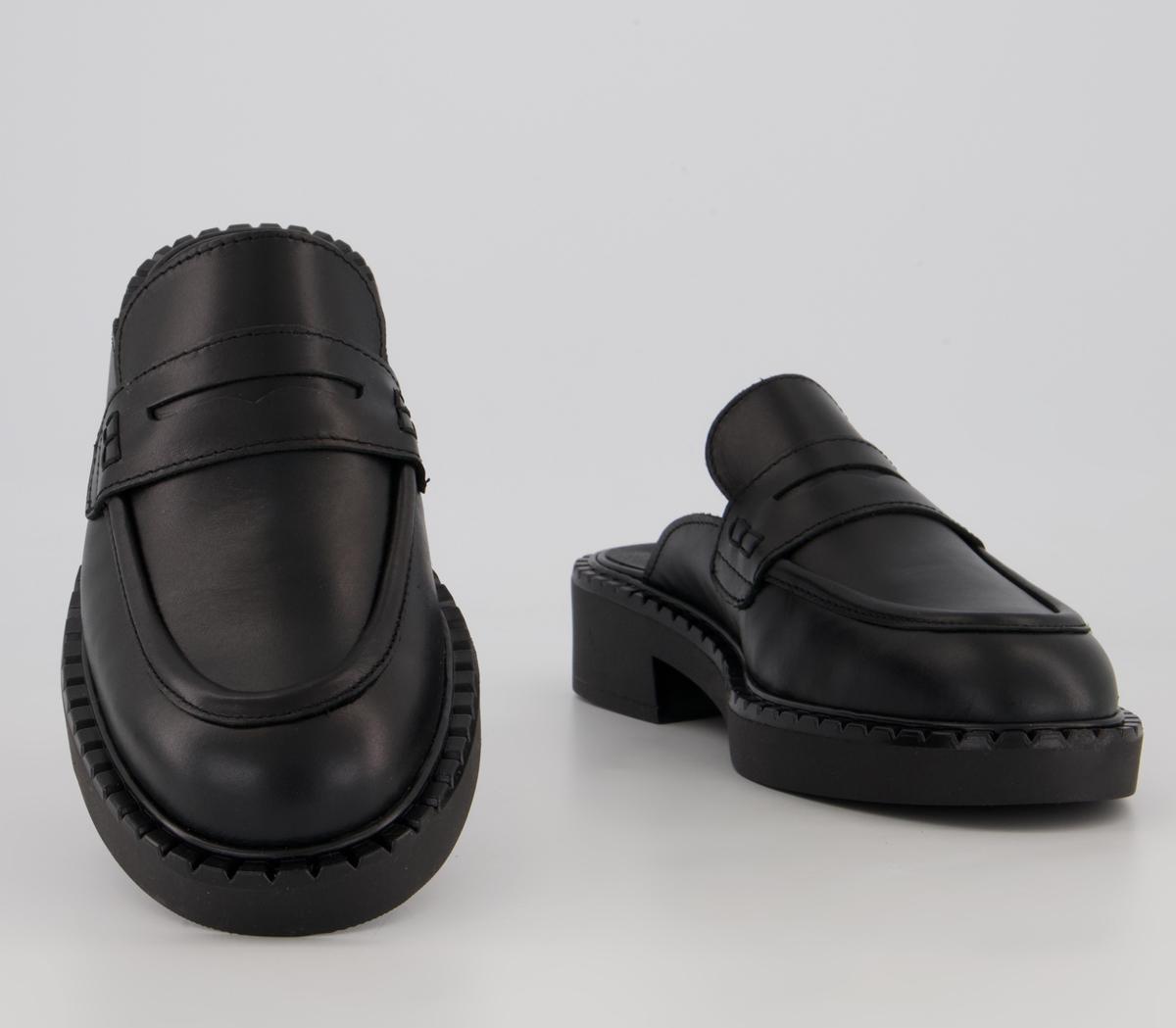 Office Favourite Loafer Mules Office Favourite Loafer Mules Black Leather
