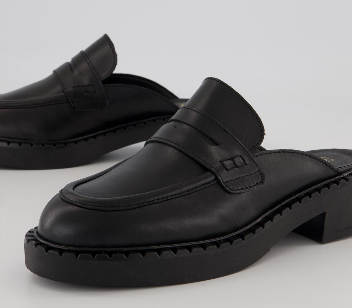 Office Favourite Loafer Mules Office Favourite Loafer Mules Black Leather