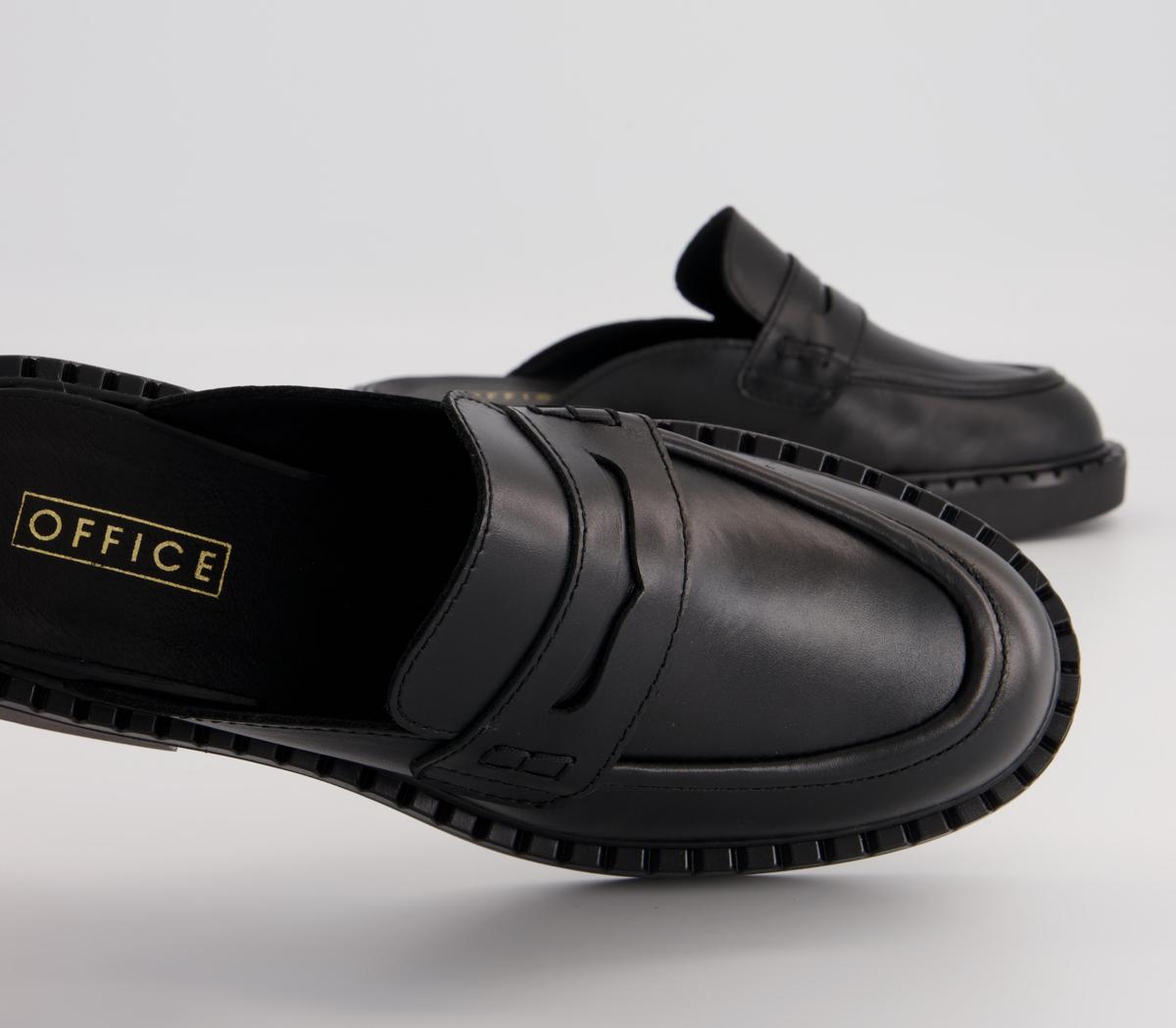 Office Favourite Loafer Mules Office Favourite Loafer Mules Black Leather
