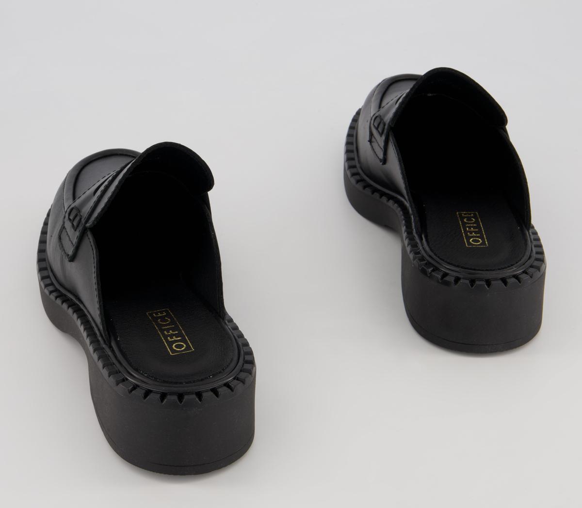 Office Favourite Loafer Mules Office Favourite Loafer Mules Black Leather