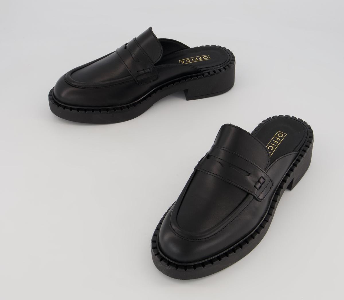 Office Favourite Loafer Mules Office Favourite Loafer Mules Black Leather