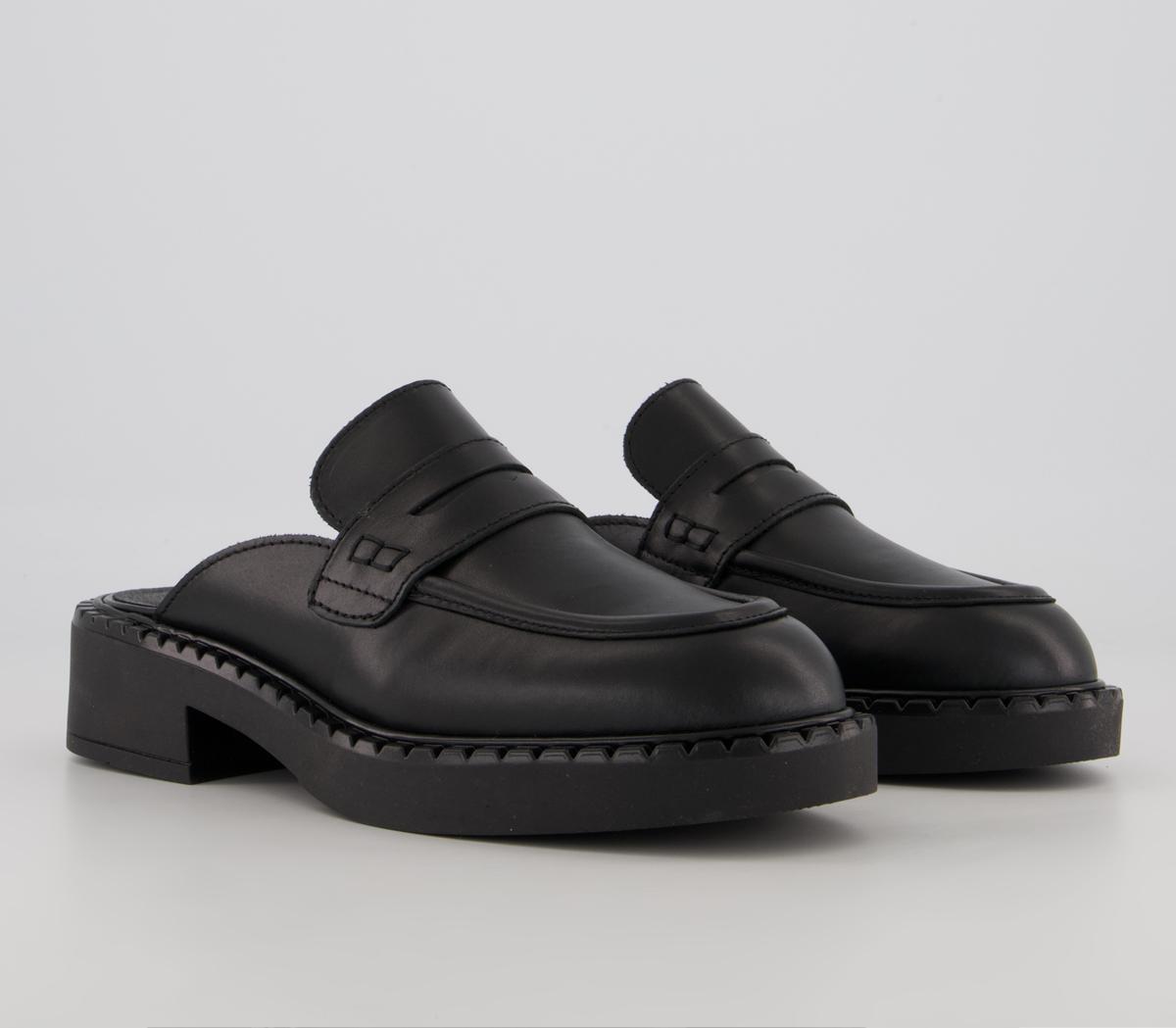 Office Favourite Loafer Mules Office Favourite Loafer Mules Black Leather