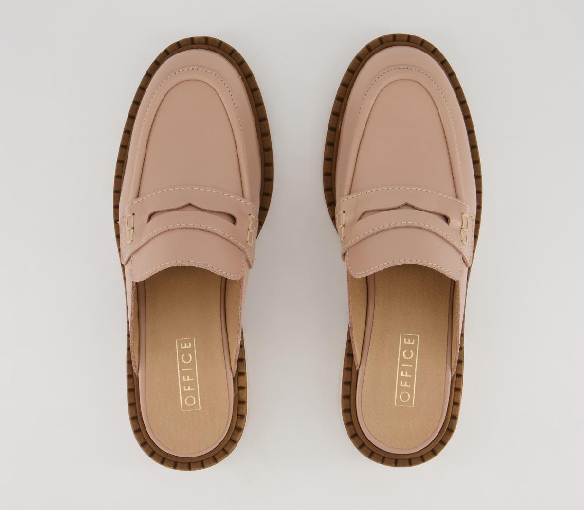 Office Favourite Loafer Mules Office Favourite Loafer Mules Nude Leather