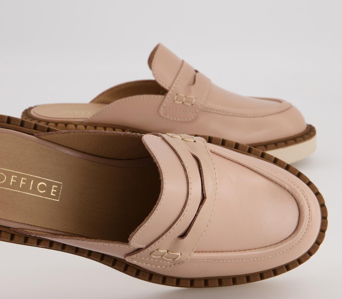 Office Favourite Loafer Mules Office Favourite Loafer Mules Nude Leather