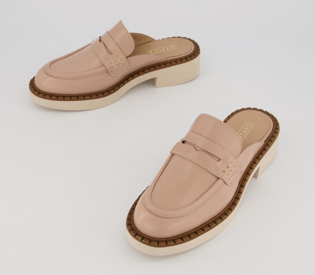 Office Favourite Loafer Mules Office Favourite Loafer Mules Nude Leather