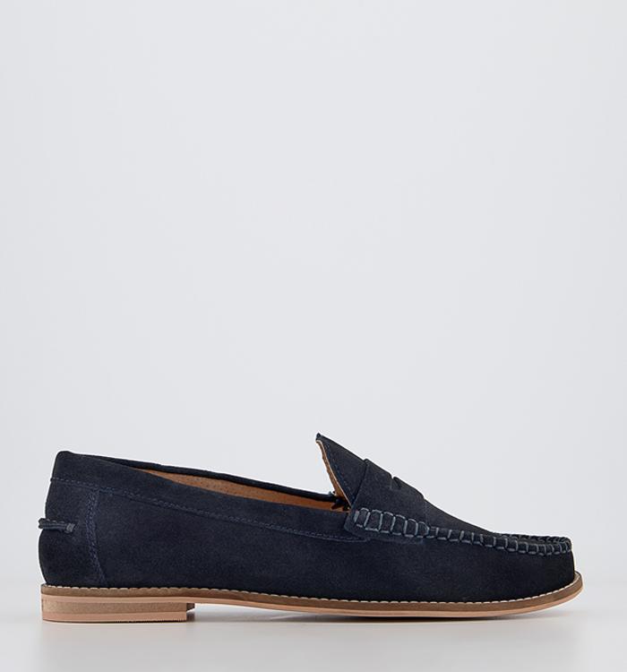 Office Melvin Saddle Loafers Navy Suede