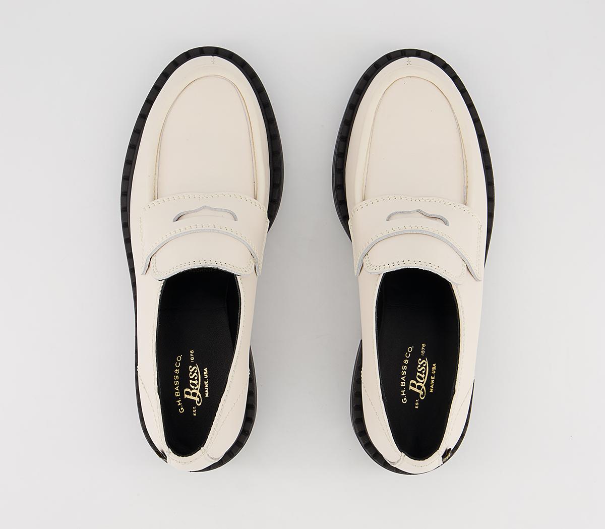 G.H Bass & Co Albany II Saddle Loafers G.H Bass & Co Albany II Saddle Loafers White Leather W Black