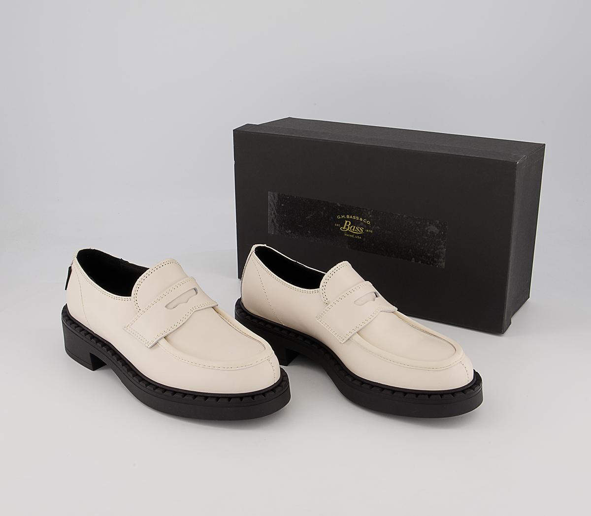 G.H Bass & Co Albany II Saddle Loafers G.H Bass & Co Albany II Saddle Loafers White Leather W Black
