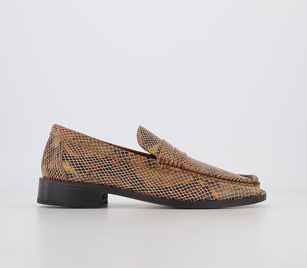 G.H Bass & CoAlice Square Toe LoafersSnake Skin Leather