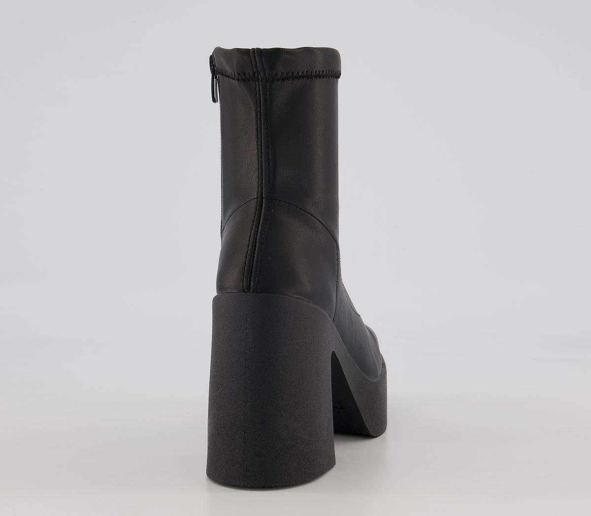 OFFICEAmenna Platform Zip-Up Sock Heeled Boots OFFICEAmenna Platform Zip-Up Sock Heeled BootsBlack