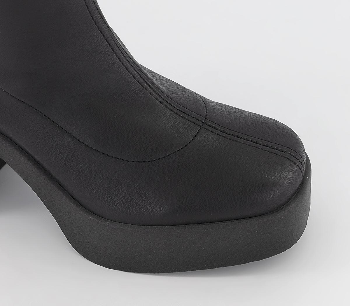 OFFICEAmenna Platform Zip-Up Sock Heeled Boots OFFICEAmenna Platform Zip-Up Sock Heeled BootsBlack