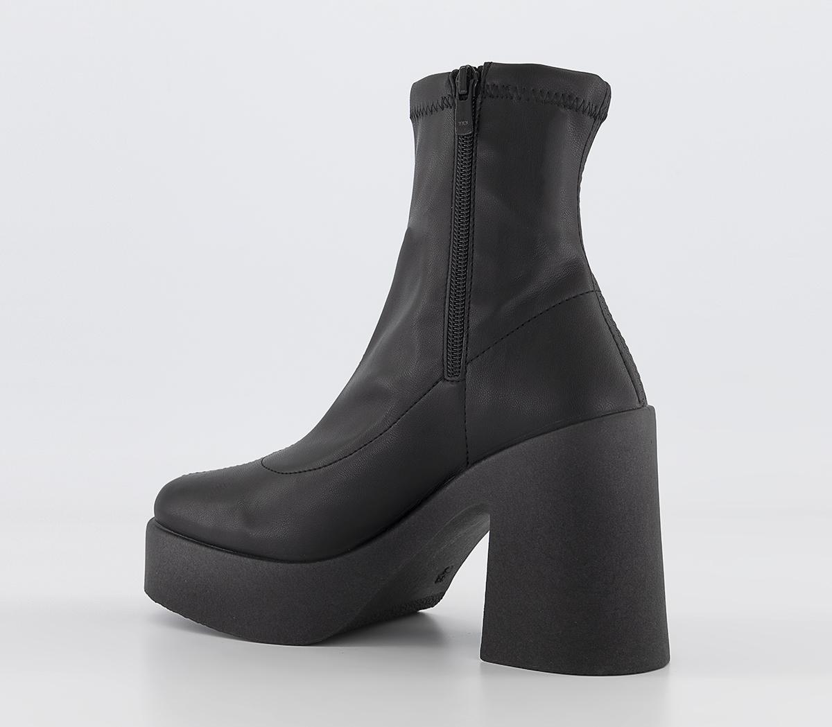OFFICEAmenna Platform Zip-Up Sock Heeled Boots OFFICEAmenna Platform Zip-Up Sock Heeled BootsBlack