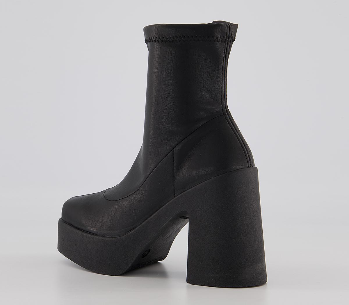 OFFICEAmenna Platform Zip-Up Sock Heeled Boots OFFICEAmenna Platform Zip-Up Sock Heeled BootsBlack