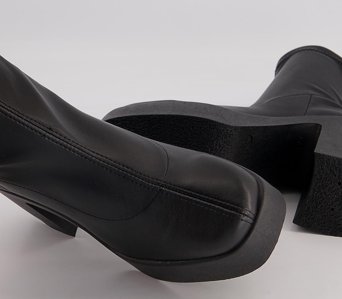 OFFICEAmenna Platform Zip-Up Sock Heeled BootsBlack